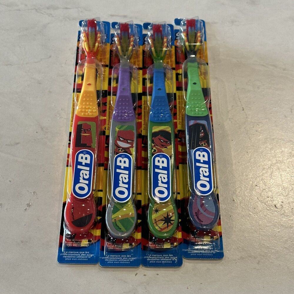 Oral-B Disney Stage 4 Toothbrushes Incredibles Family Mr  Violet Jack (Set Of 4)